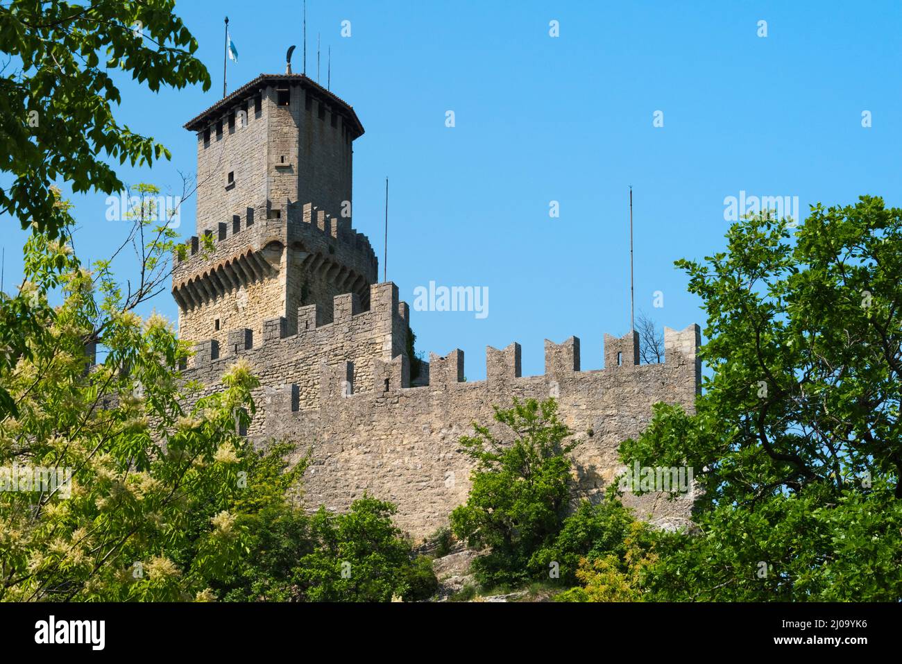 Forteresse de Guaita sur le Mont Titano, première tour des trois tours de Saint-Marin, République de Saint-Marin Banque D'Images