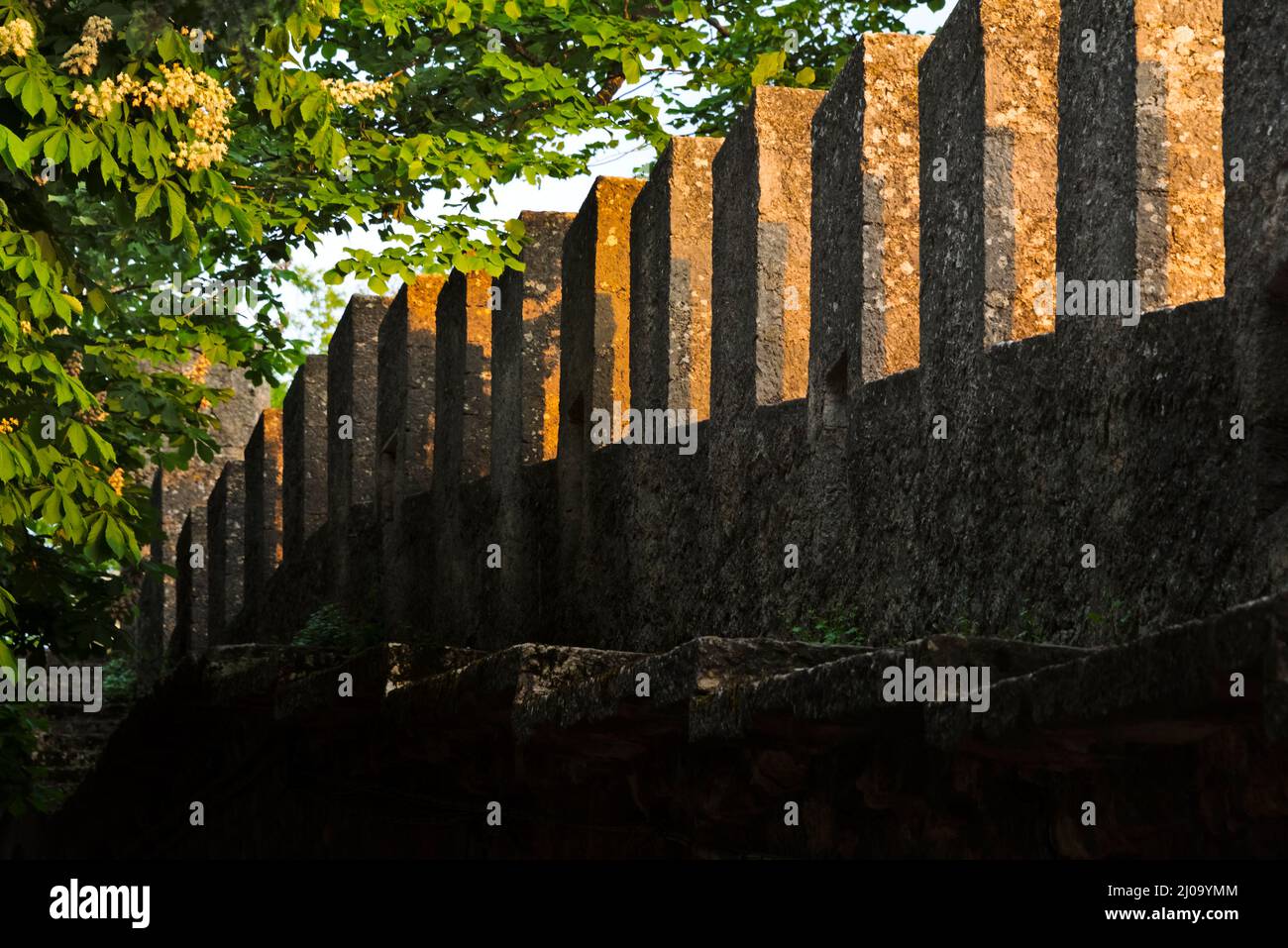 Vieux mur de ville, Saint-Marin, République de Saint-Marin Banque D'Images