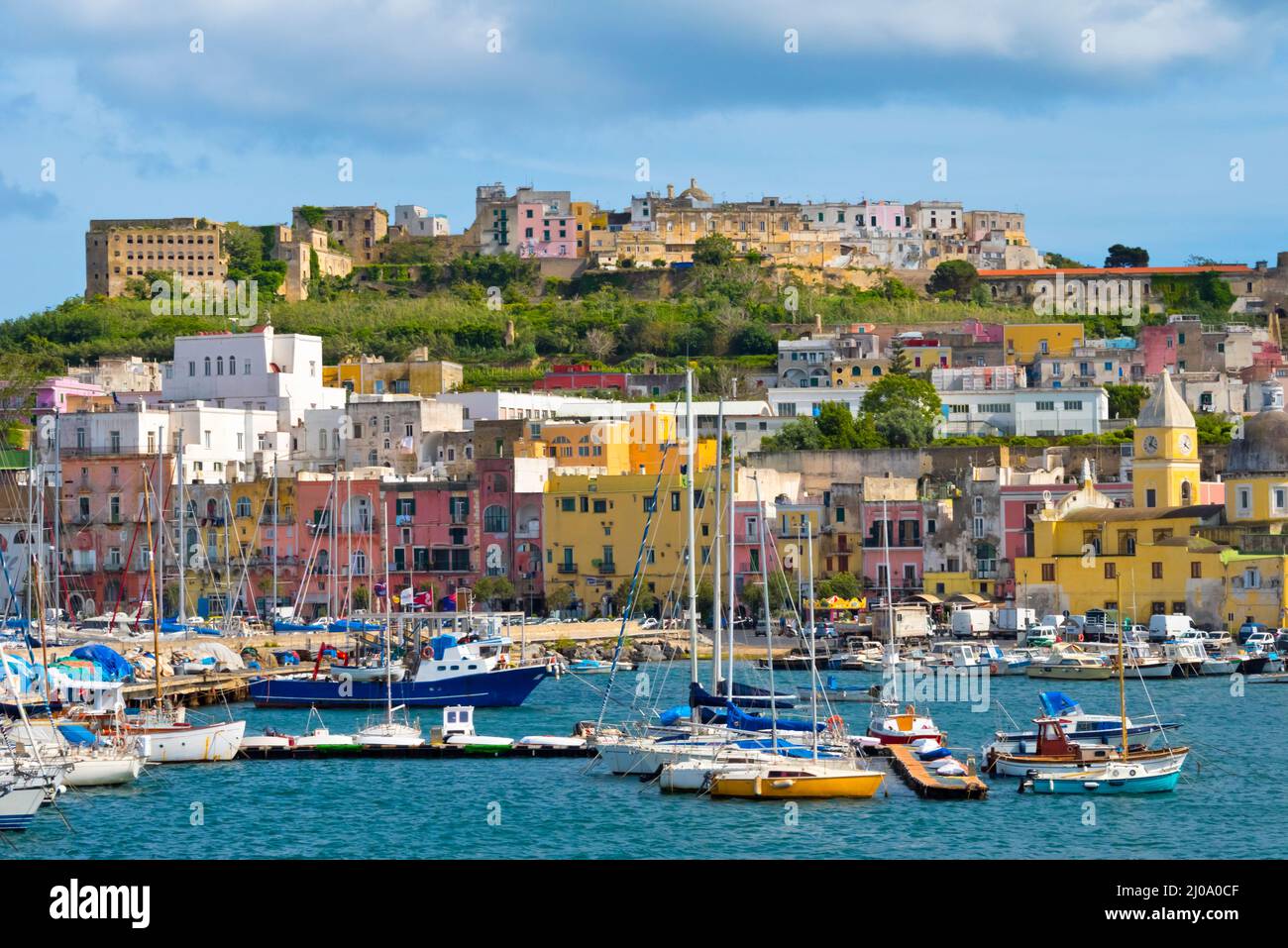 Vue sur Procida, Naples, Campanie, Italie Banque D'Images