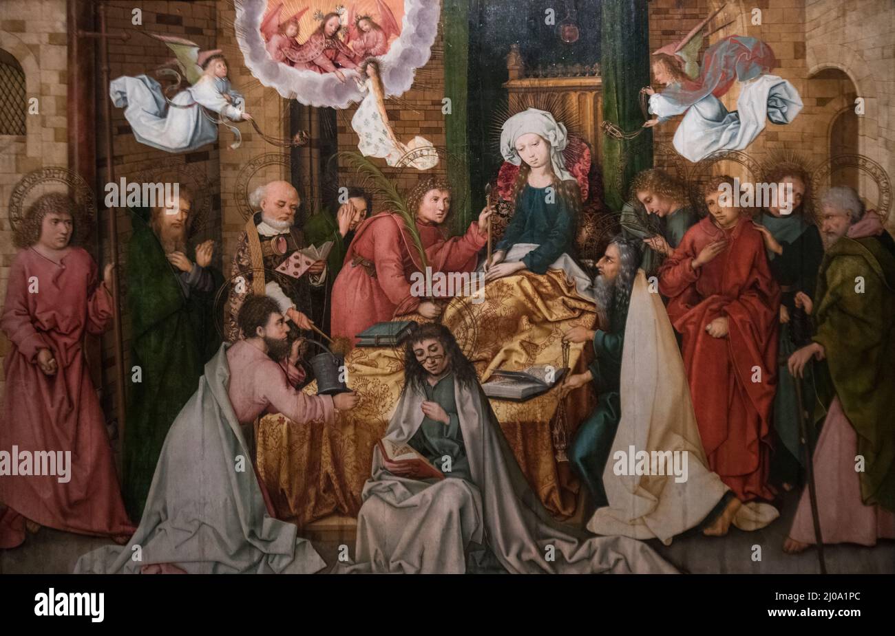 Peinture de la vierge du 15ème siècle Banque de photographies et d