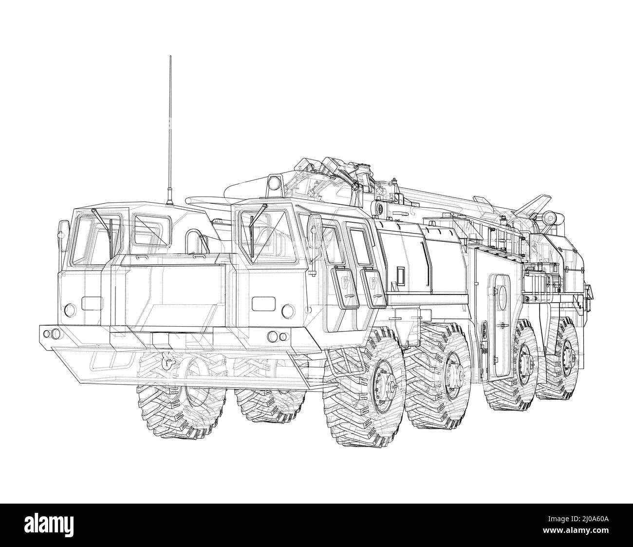 Système d'artillerie de Rocket de l'armée. Concept militaire Illustration de Vecteur