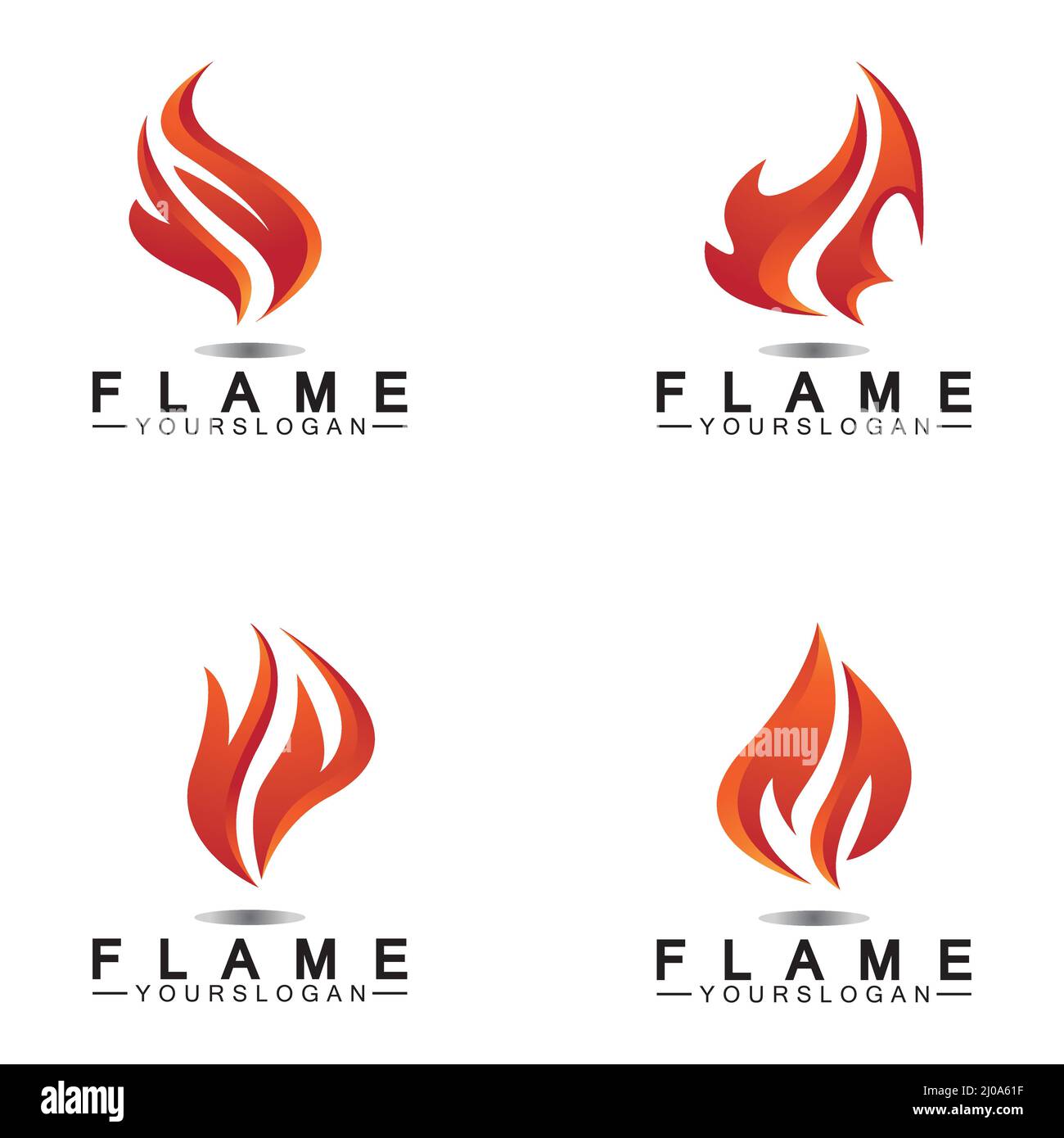 Feu flamme modèle vecteur conception de logo Illustration de Vecteur