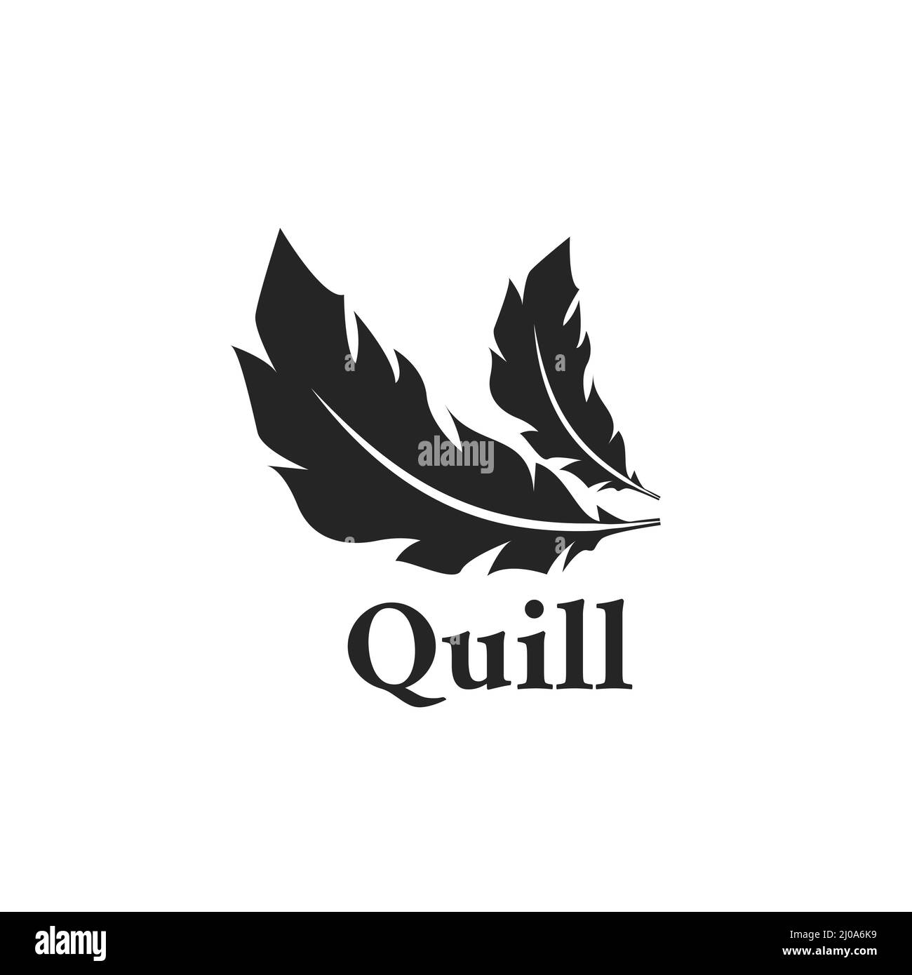 Deux logos silhouette de plumes, illustration vectorielle de modèle d'élément de plumes abstrait Illustration de Vecteur