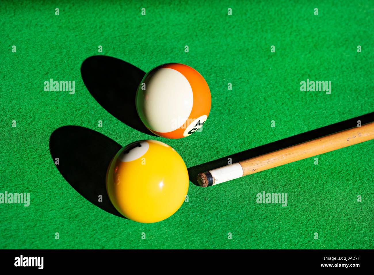 Ballarat Australie / Billiard boules placées sur une table recouverte de feutre. Banque D'Images