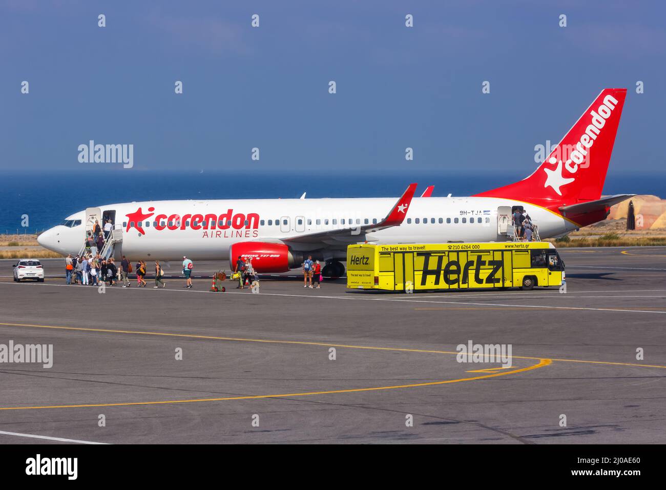 Héraklion, Grèce - 17 septembre 2018 : avion Boeing 737-800 de Corendon Airlines à l'aéroport d'Héraklion (HER) en Grèce. Banque D'Images
