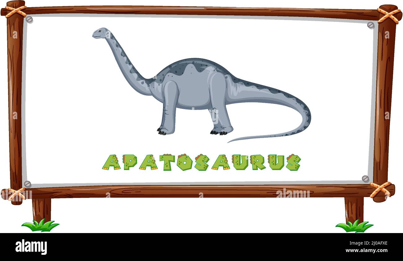 Modèle de cadre avec dinosaures et texte conception d'apatosaurus à l'intérieur de l'illustration Illustration de Vecteur