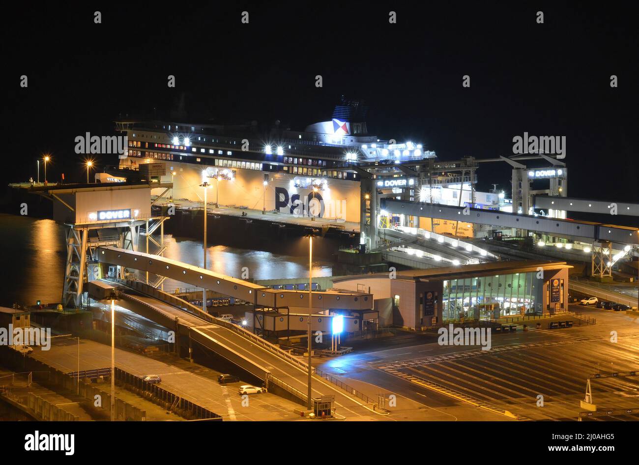 Port de Douvres la nuit Banque D'Images