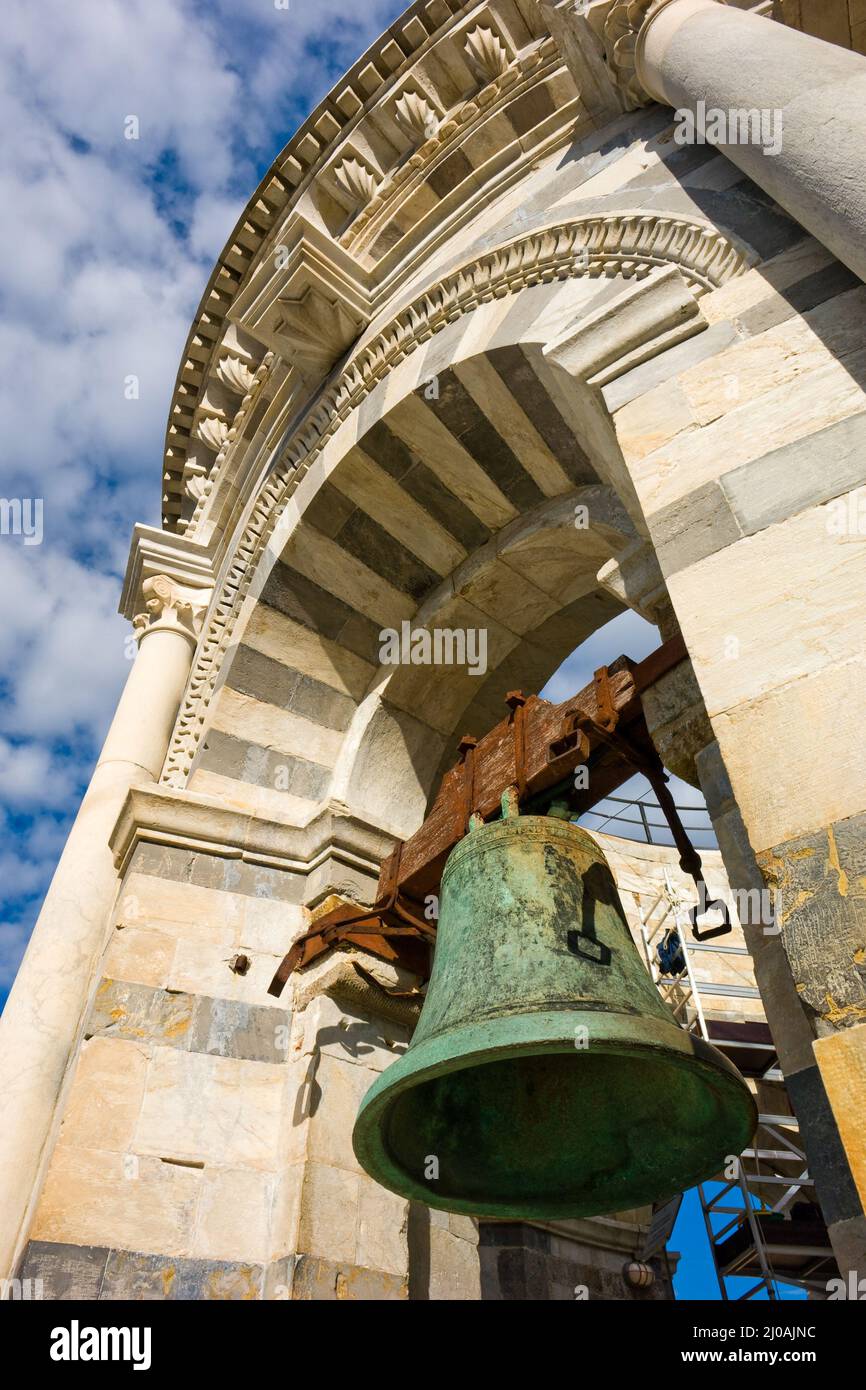 Cloche de la tour penchée à Pise Banque D'Images