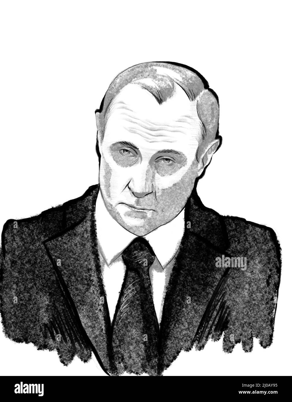 illustration du portrait du président de la russie vladimir poutine. président de la fédération de russie. Banque D'Images
