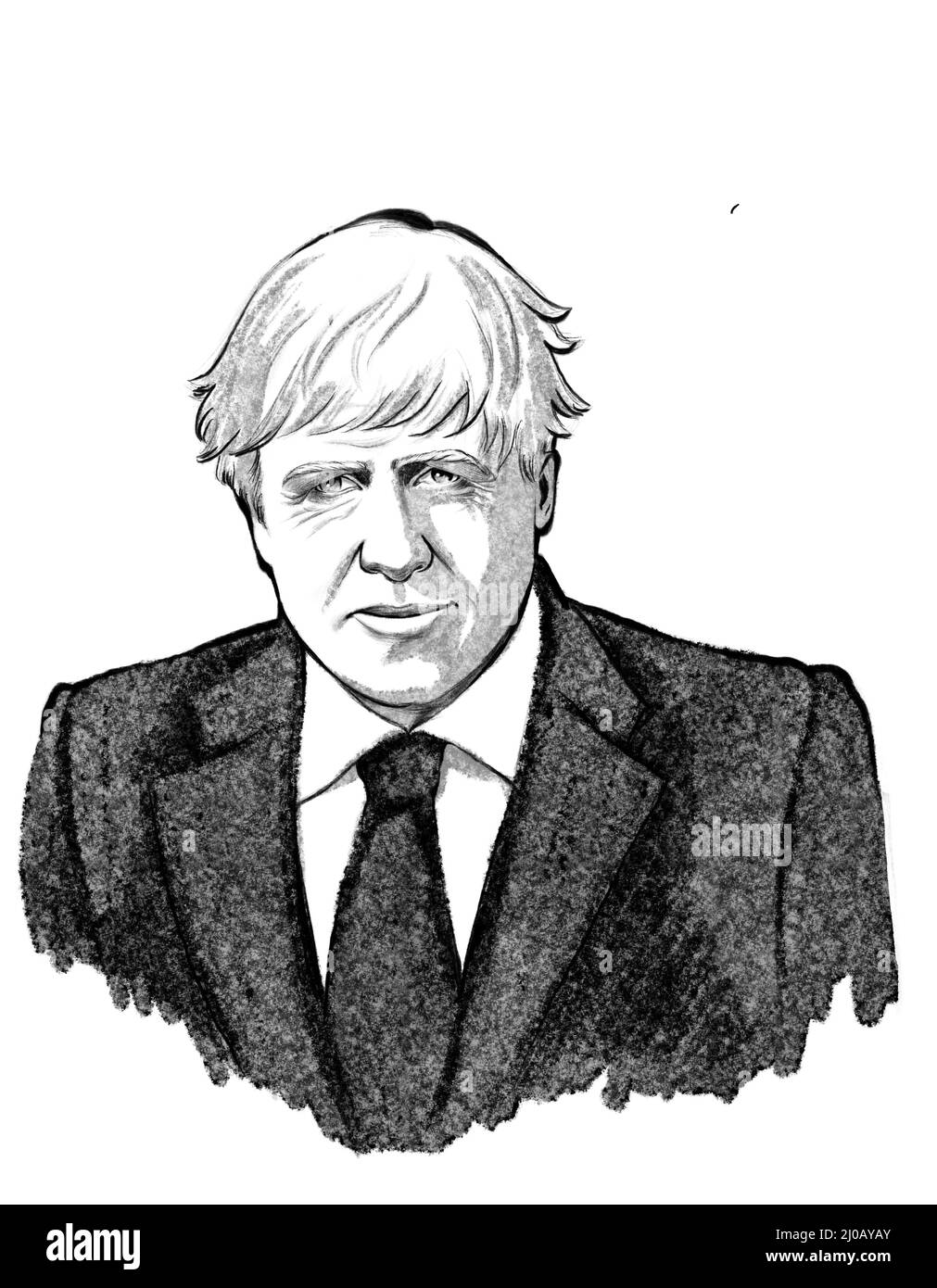 Illustration du portrait du Premier ministre britannique Boris Johnson. Banque D'Images