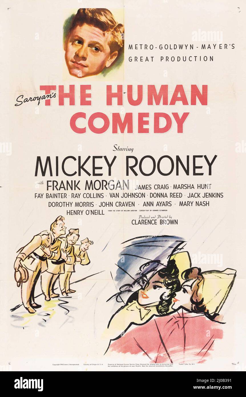 MICKEY ROONEY dans LA COMÉDIE HUMAINE (1943), réalisé par CLARENCE BROWN. Crédit: M.G.M. / Album Banque D'Images