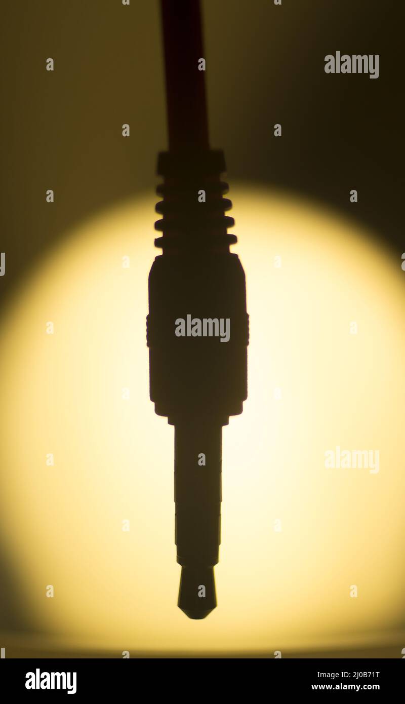 Silhouette artistique du câble audio Banque D'Images