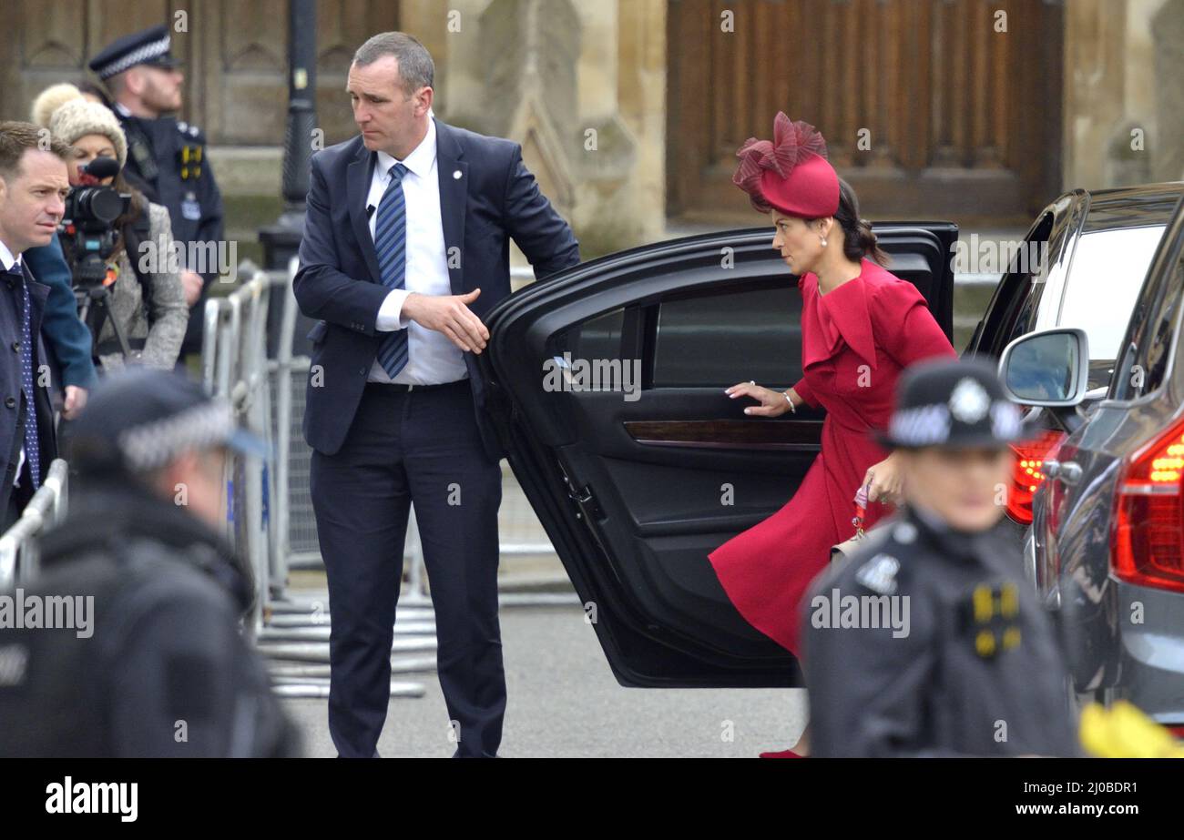 Priti Patel MP - Home Secretary - arrivée pour le Commonwealth Service à Westminster Abbey, Londres, 14th mars 2022. Banque D'Images