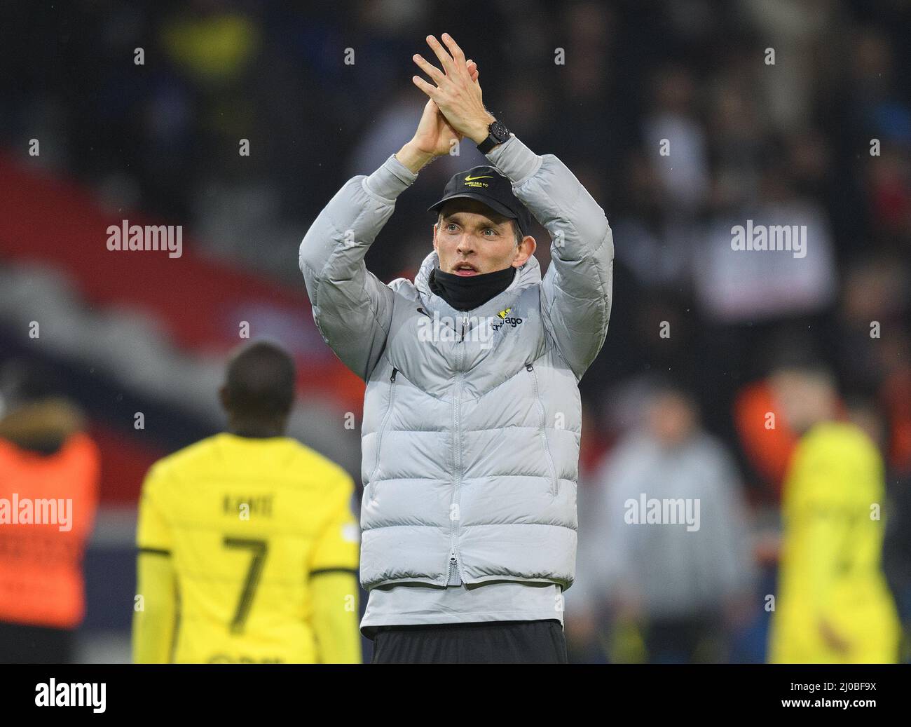 16 mars 2022 - Lille / Chelsea - Ligue des champions de l'UEFA - manche des seize - deuxième étape - Stade Pierre-Mauroy Thomas Tuchel lors du match de la Ligue des champions contre Lille. Crédit photo : © Mark pain / Alamy Live News Banque D'Images