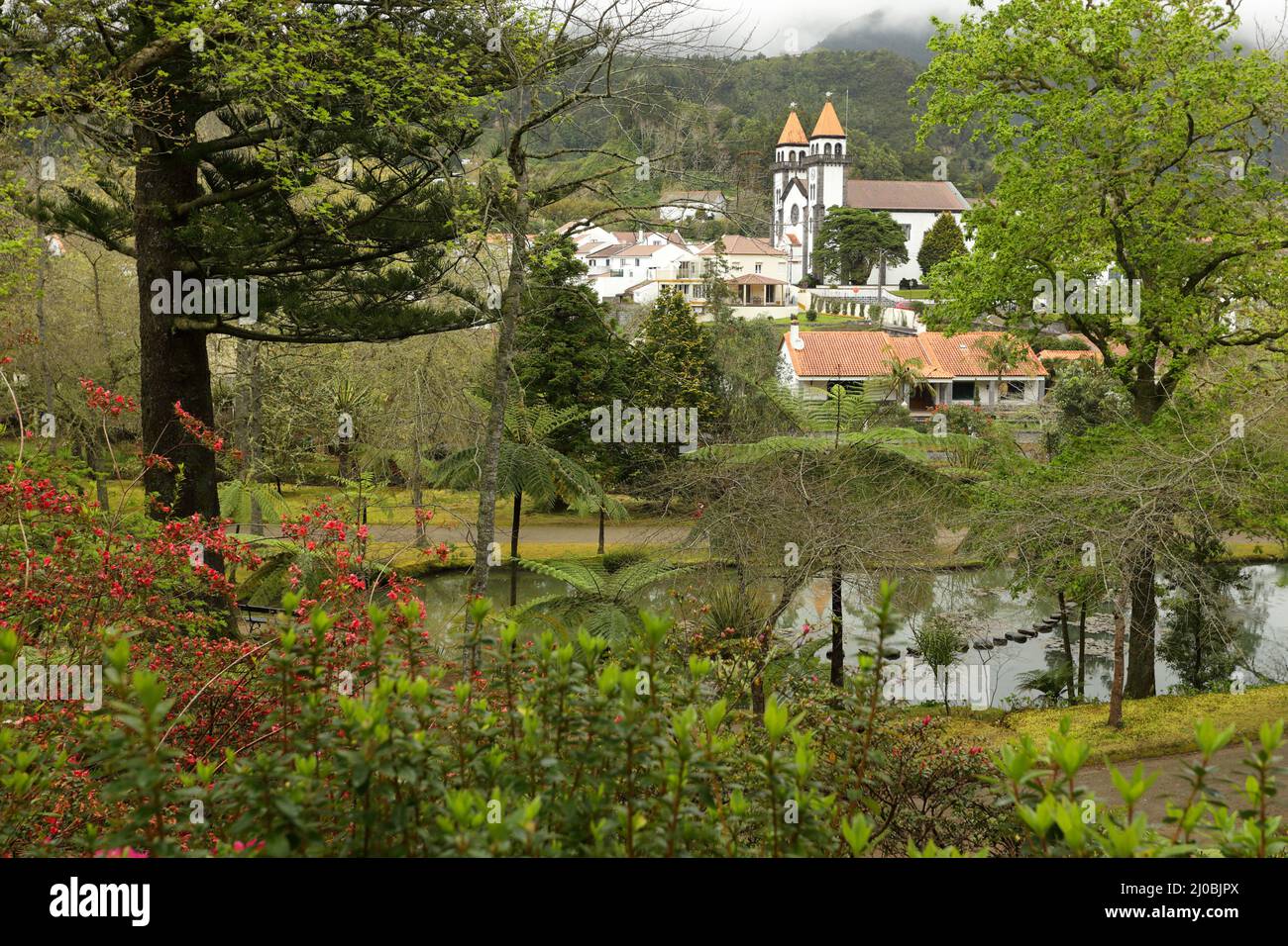Parc Terra Nostra et village de Furnas, Sao Miguel, Açores Banque D'Images