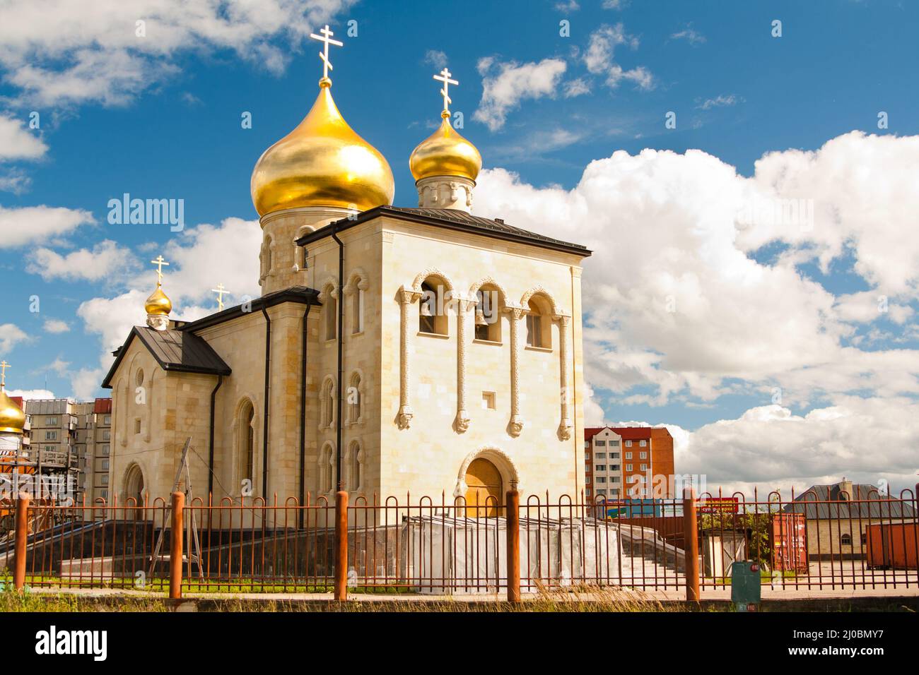 Russie, oblast de Leningrad. La ville de Kirishi. L'Église de la Nativité de la Sainte Vierge Marie Banque D'Images