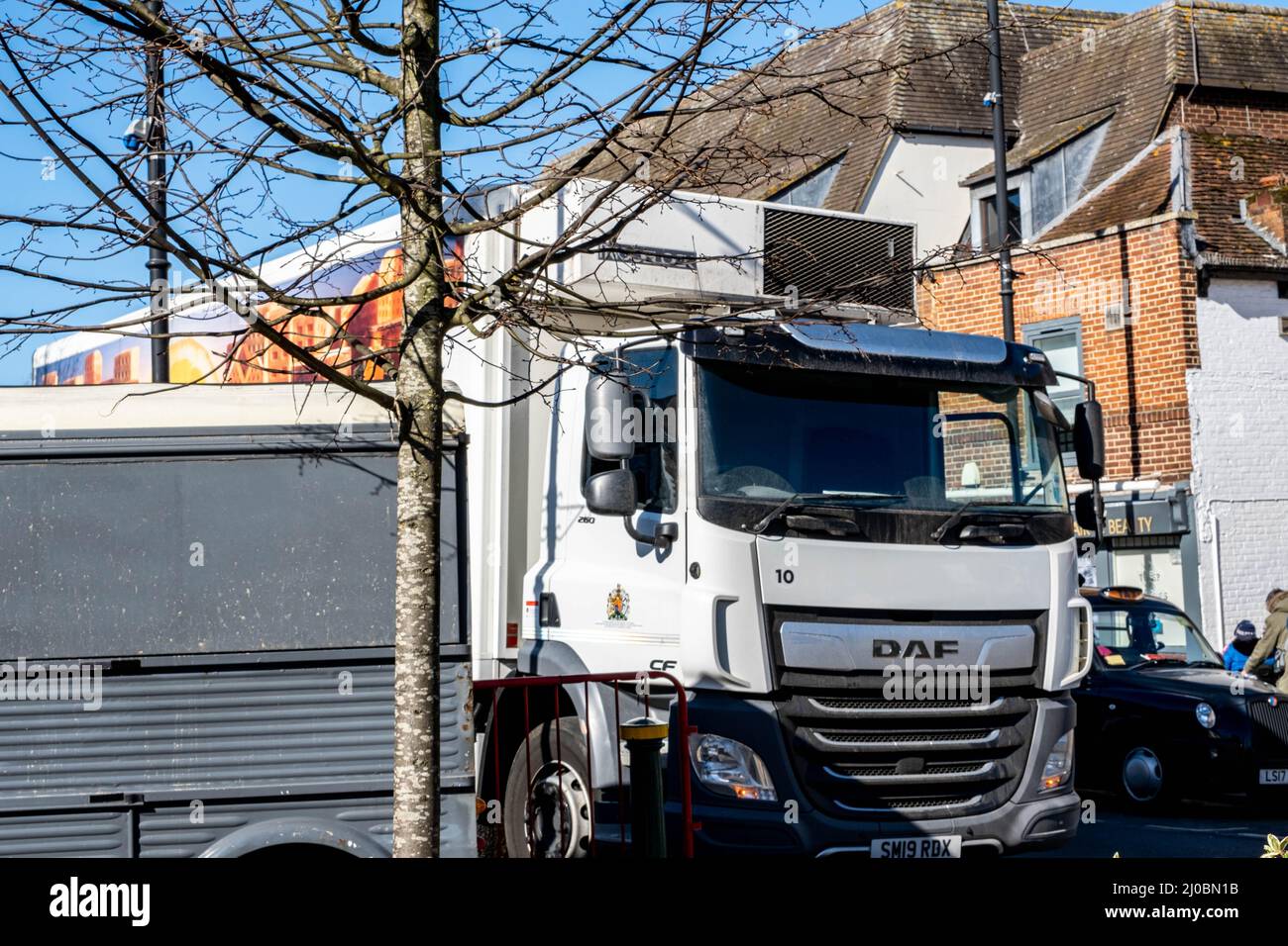 Epsom Surrey Londres, Royaume-Uni, mars 17 2022, DAF Heavy Goods Vehicle HGV camion Cab Banque D'Images Epsom Surrey Londres, Royaume-Uni, mars 17 2022, DAF Heavy Goods Vehicle HGV camion Cab Banque D'Images