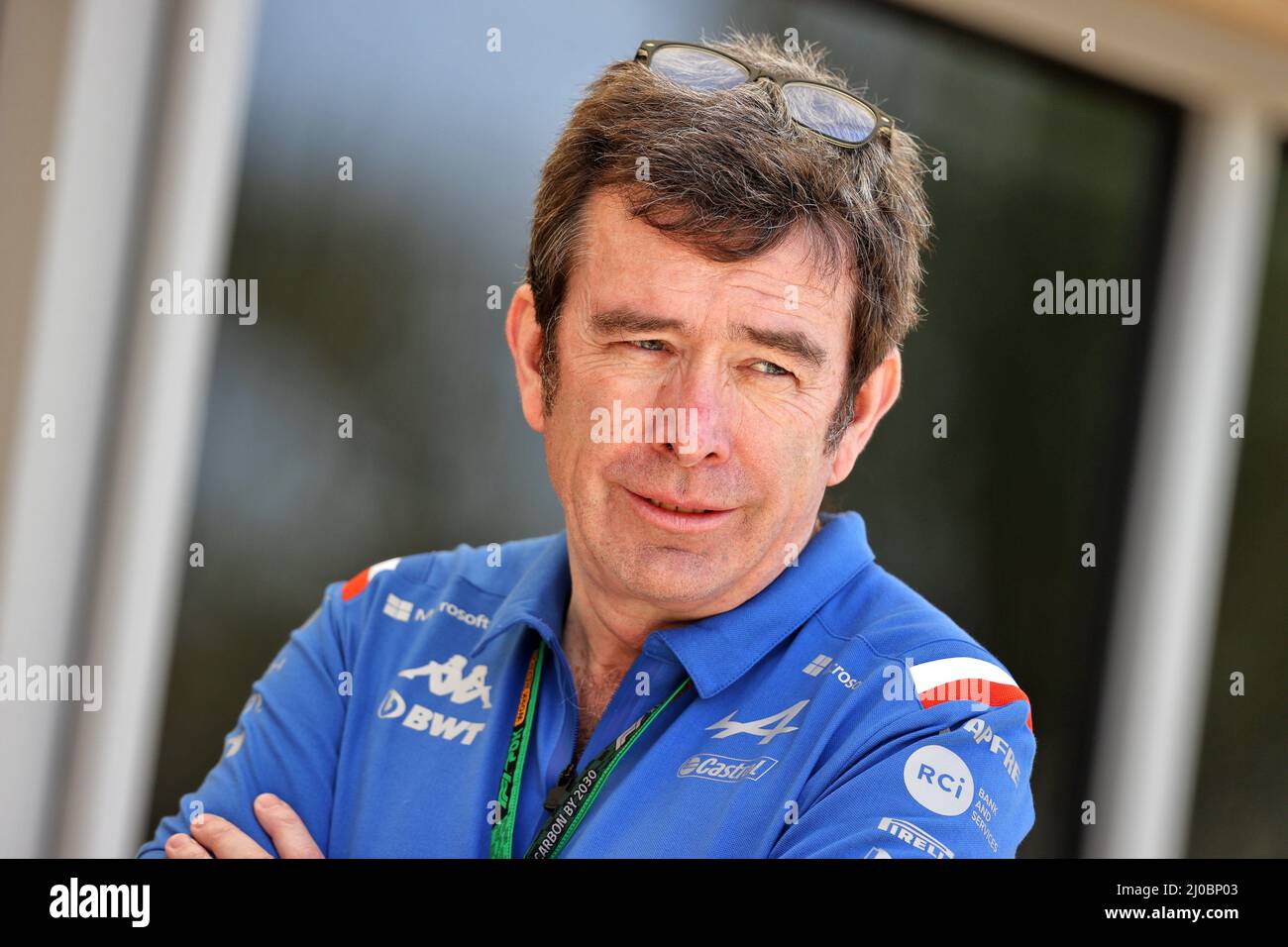 Sakhir, Bahreïn. 18th mars 2022. Bruno Famin (FRA) Alpine F1 Directeur exécutif de l'équipe. Grand Prix de Bahreïn, vendredi 18th mars 2022. Sakhir, Bahreïn. Credit: James Moy/Alamy Live NewsCredit: James Moy/Alamy Live NewsCredit: James Moy/Alamy Live News Credit: James Moy/Alamy Live News Banque D'Images