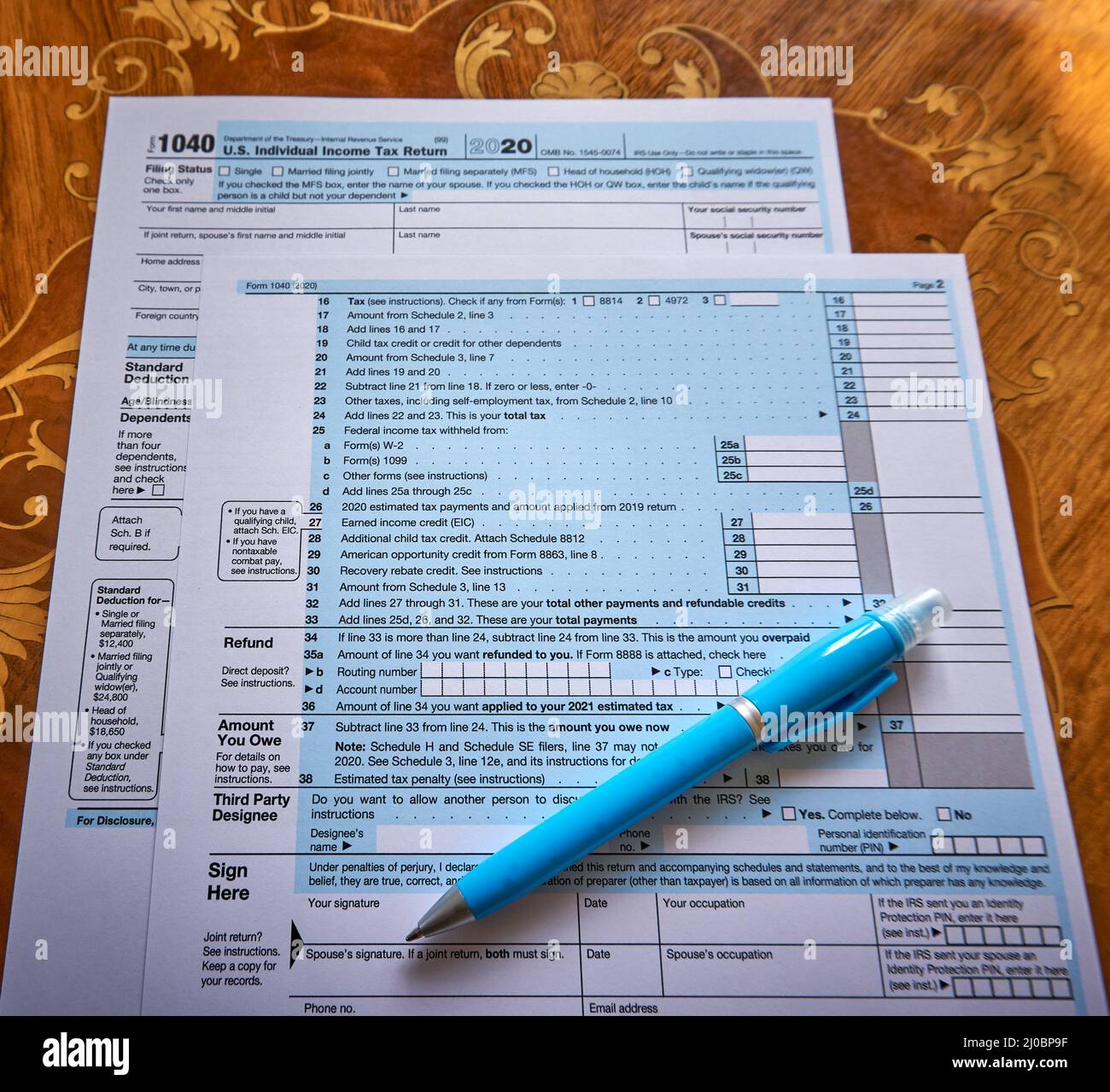 FORMULAIRE fiscal US 1040 Banque D'Images