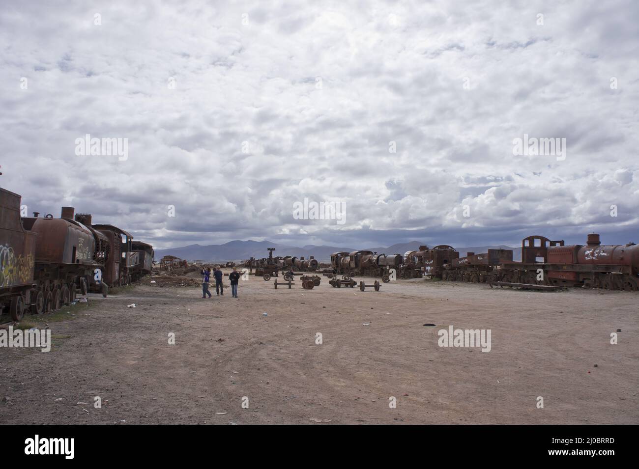 Cimetière ferroviaire, Salar de Uyuni, Bolivie, Amérique du Sud Banque D'Images