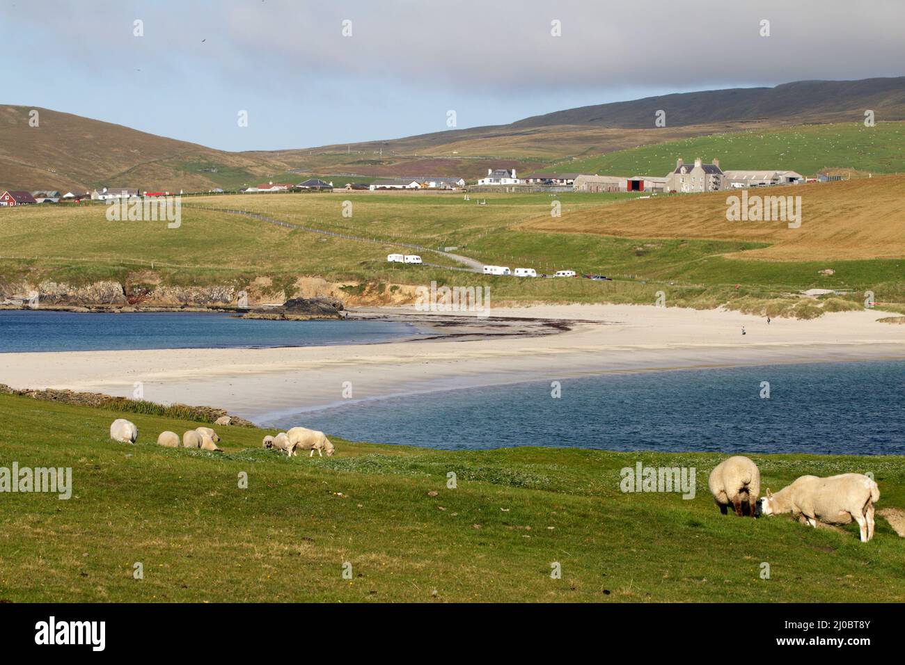 Plage de l'île St Ninian, îles Shetland, Écosse Banque D'Images