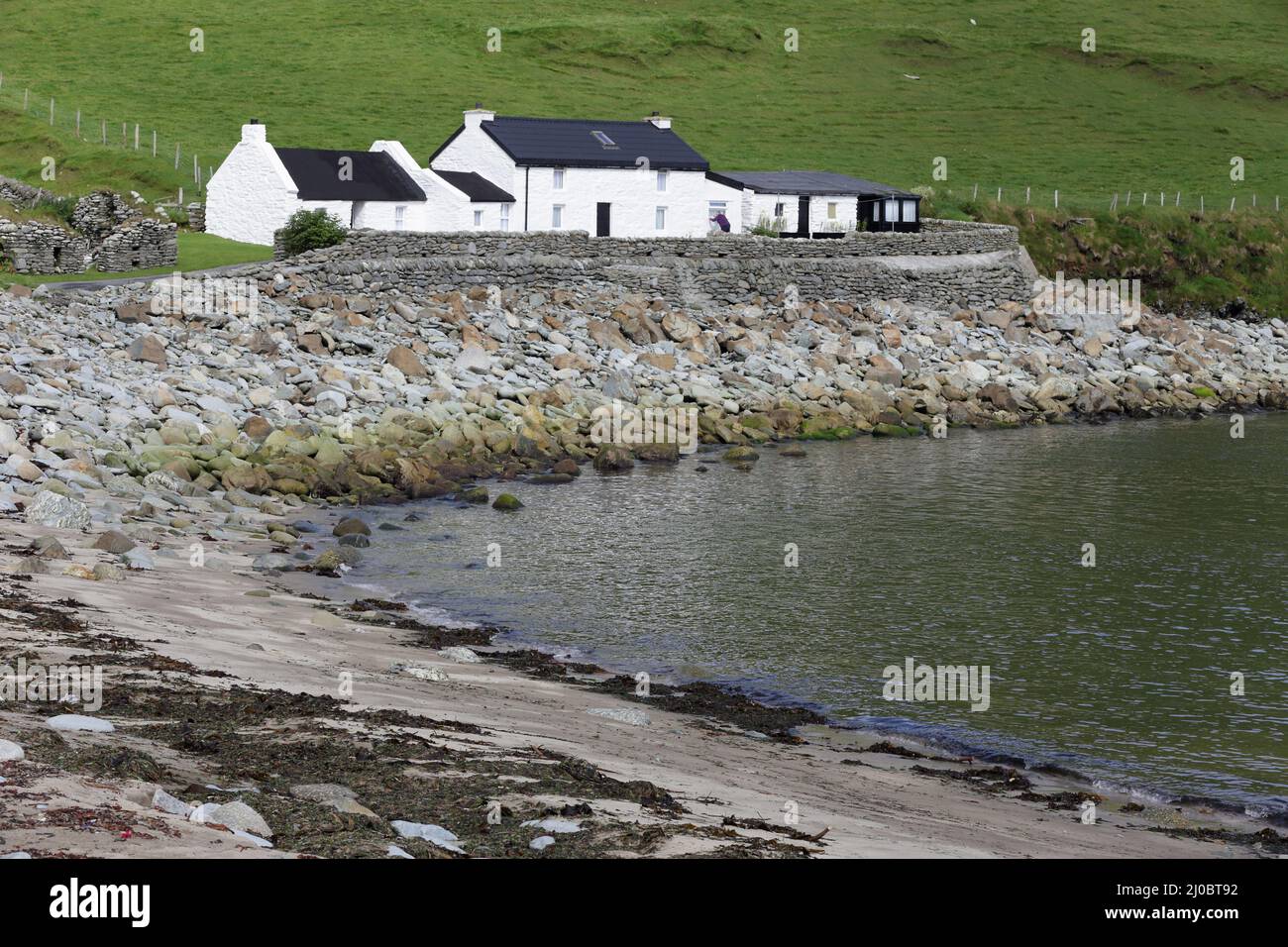Paysage côtier sur Unst Island, Shetland, Écosse Banque D'Images