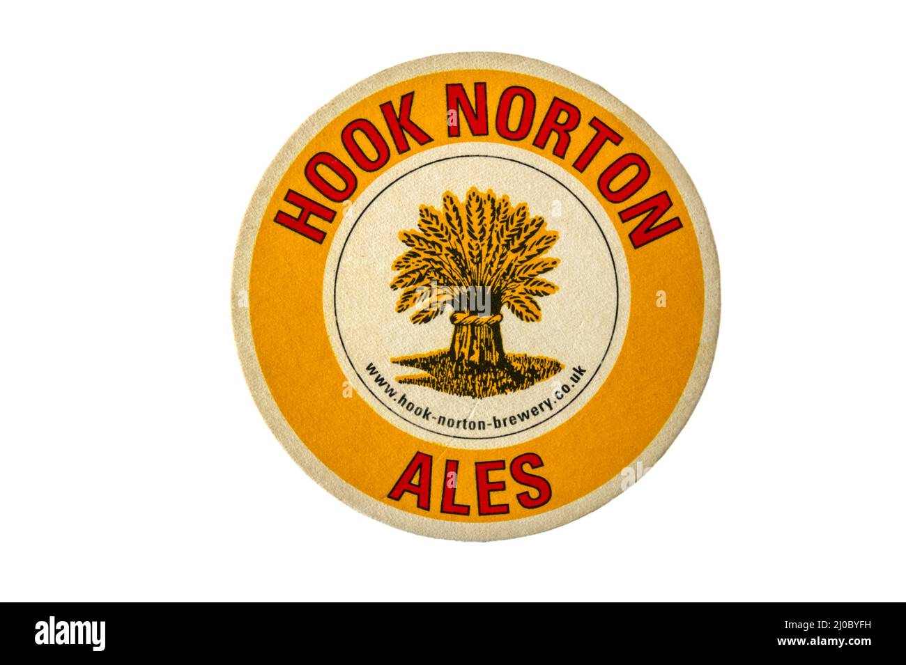 Un tapis de bière publicité Hook Norton Ales. Banque D'Images