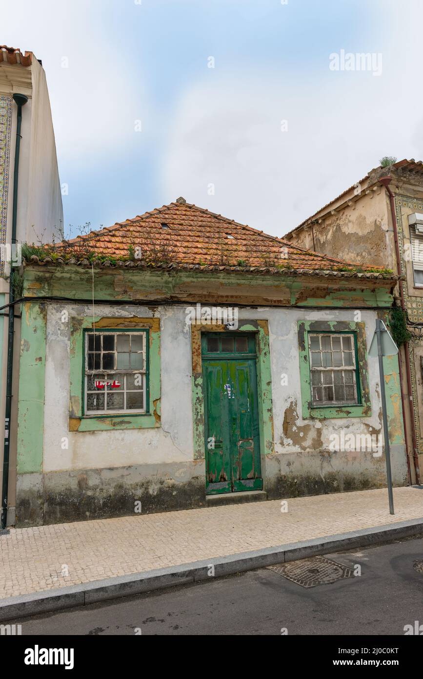 Façades de Aveiro, la Venise portugaise. Aveiro, Portugal. Banque D'Images