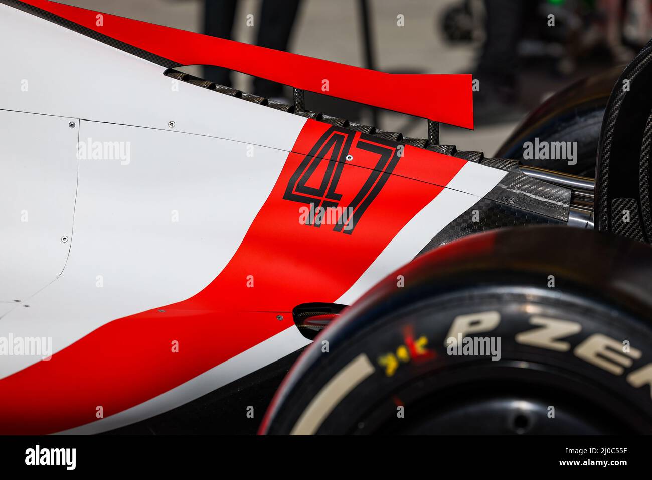 Haas F1 Team VF-22 Ferrari, détail mécanique du capot moteur pendant la  Formule 1 Gulf Air Bahreïn Grand Prix 2022, 1st tour du Championnat du  monde de Formule 1 2022 de la