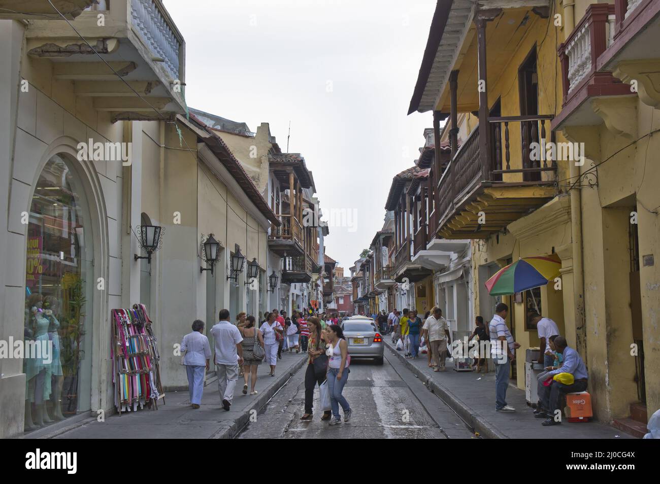 Cartagena, rue Viiew, Colombie Banque D'Images