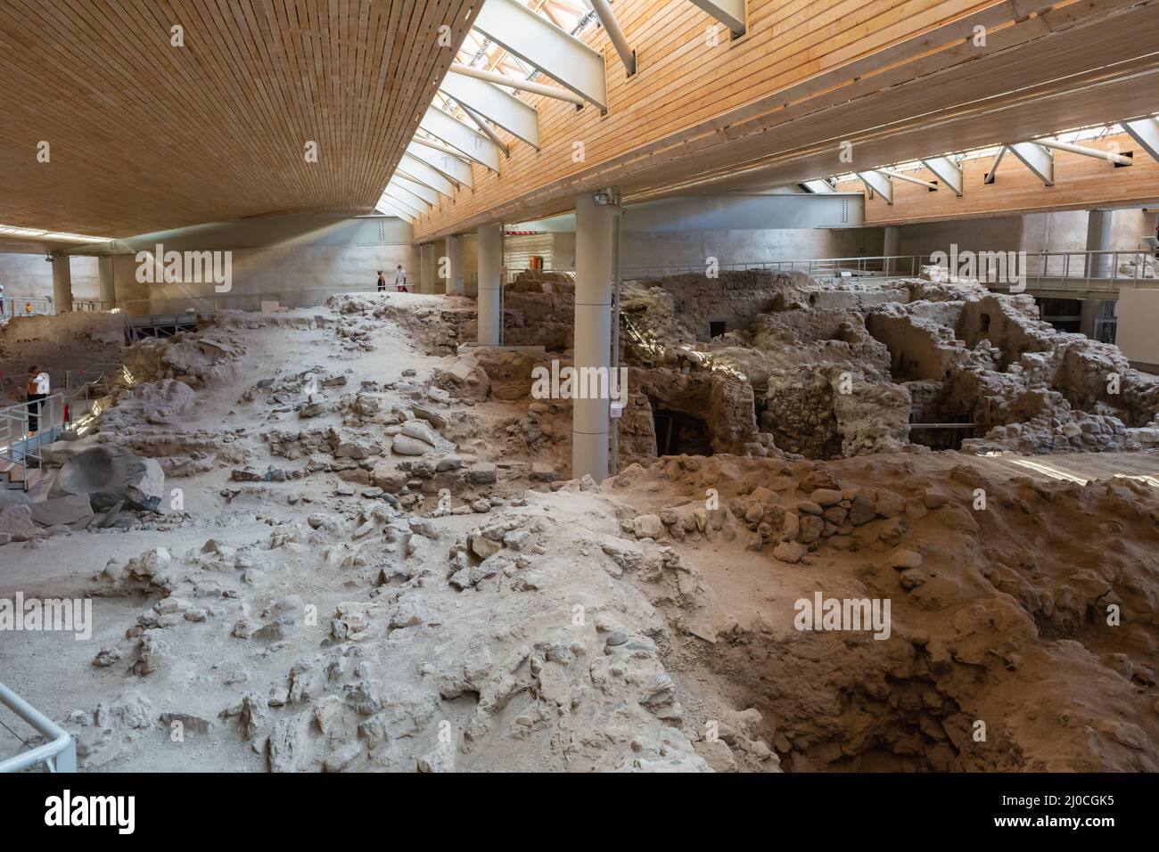 Santorini, Grèce - 18 septembre 2020 : fouilles dans la ville préhistorique d'Akrotiri à Santorini, Grèce Banque D'Images