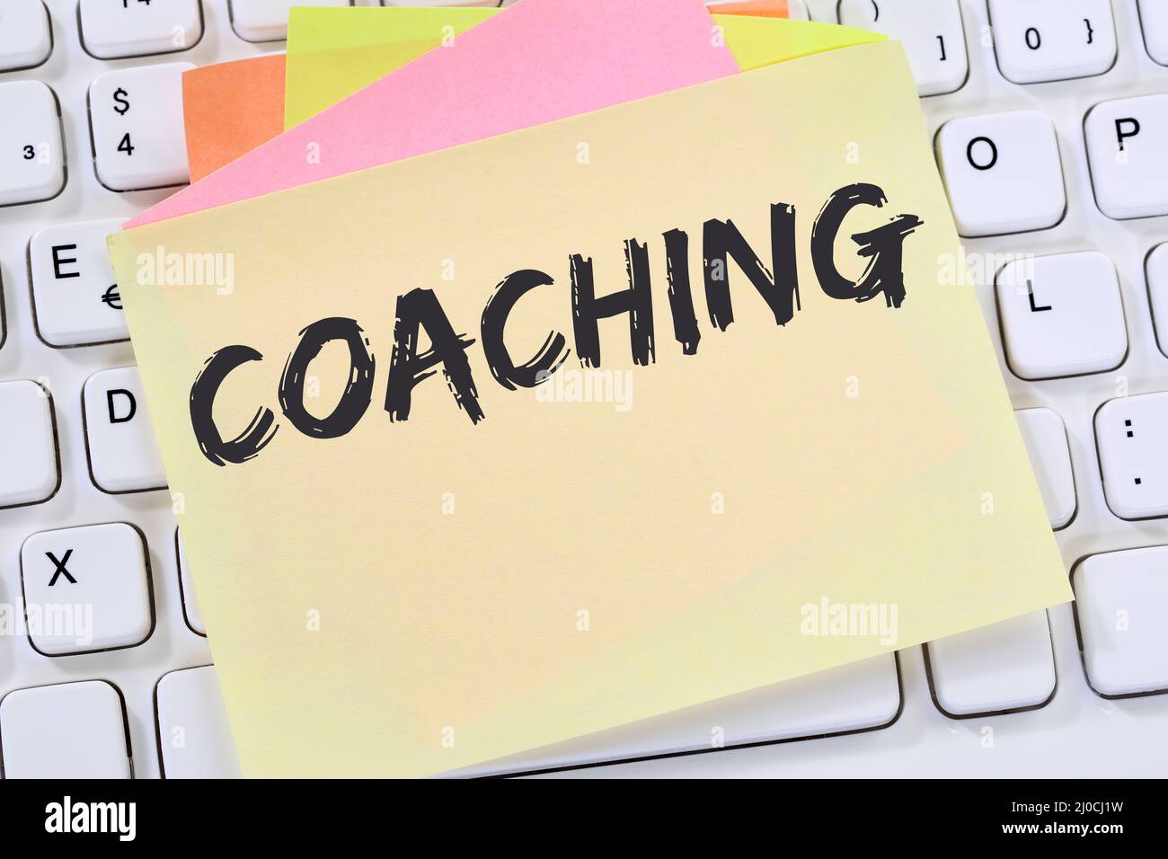 Coaching consultation formation atelier personnel formation carrière note concept d'affaires Banque D'Images