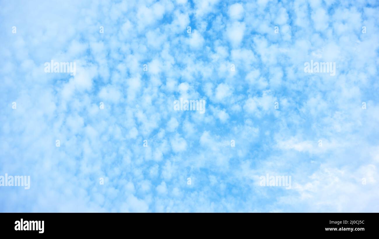 Ciel bleu avec de nombreux petits nuages - arrière-plan avec espace de copie Banque D'Images