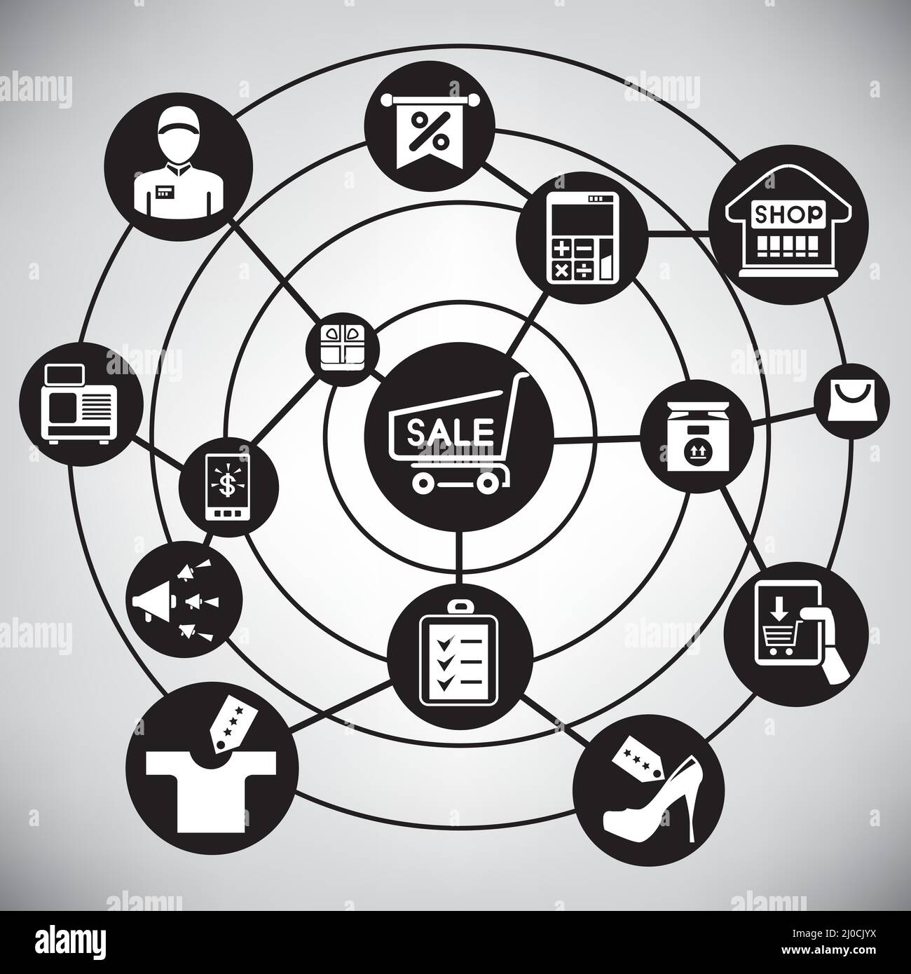 diagramme infographique de la cartographie des ventes et du marketing Illustration de Vecteur