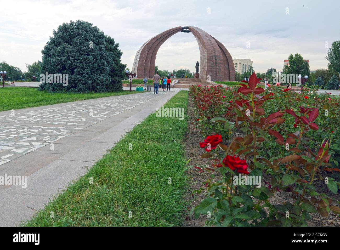 Mémorial pour le 40th anniversaire de la victoire de la Seconde Guerre mondiale, Bichkek, Kirghizistan Banque D'Images