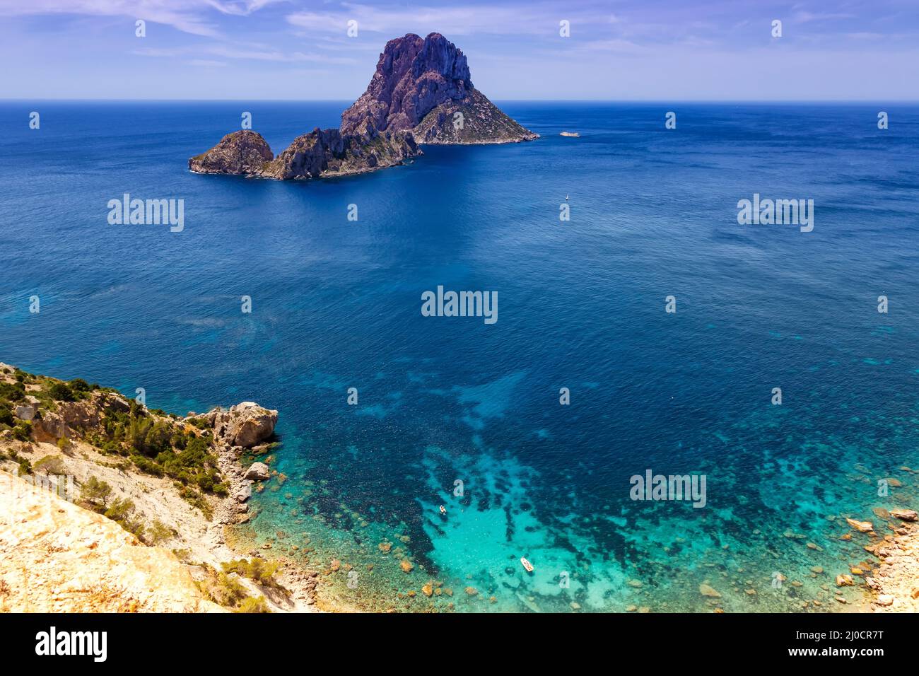 Ibiza Espagne es Vedra rock île voyage mer baie Méditerranée vacances Banque D'Images
