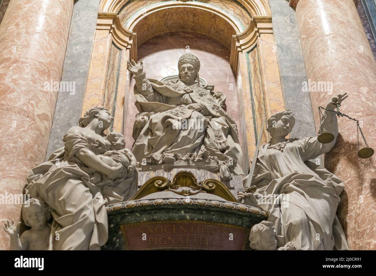 Monument du Pape Benoît XIV, basilique Saint-Pierre, Vatican, Italie Banque D'Images