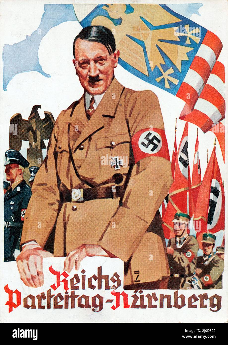 Propagande nazie par Ludwig HOHLWEIN - Reichs Parteitag-Nürnberg 1936 propagande d'Hitler Ansichtskarte. Banque D'Images