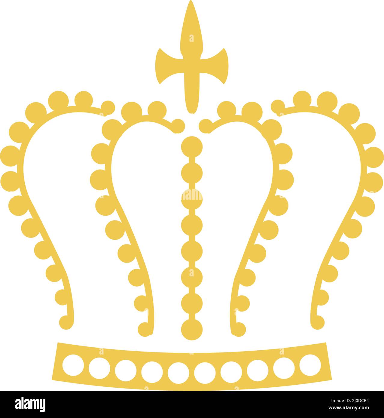 Silhouette d'icône de roi d'or royal, éléments de couronne héraldique.Symbole de redevance vintage, diadem reine d'or, ensemble d'icônes vectorielles princesse tiara.Prix élégant, symbole majestueux de la richesse Illustration de Vecteur