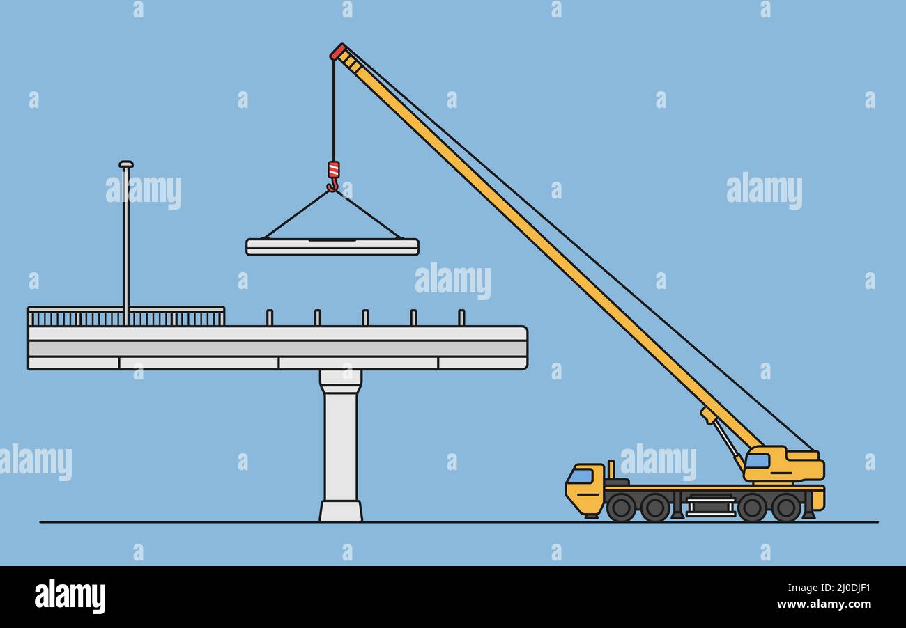 illustration du vecteur de construction de pont en béton Illustration de Vecteur