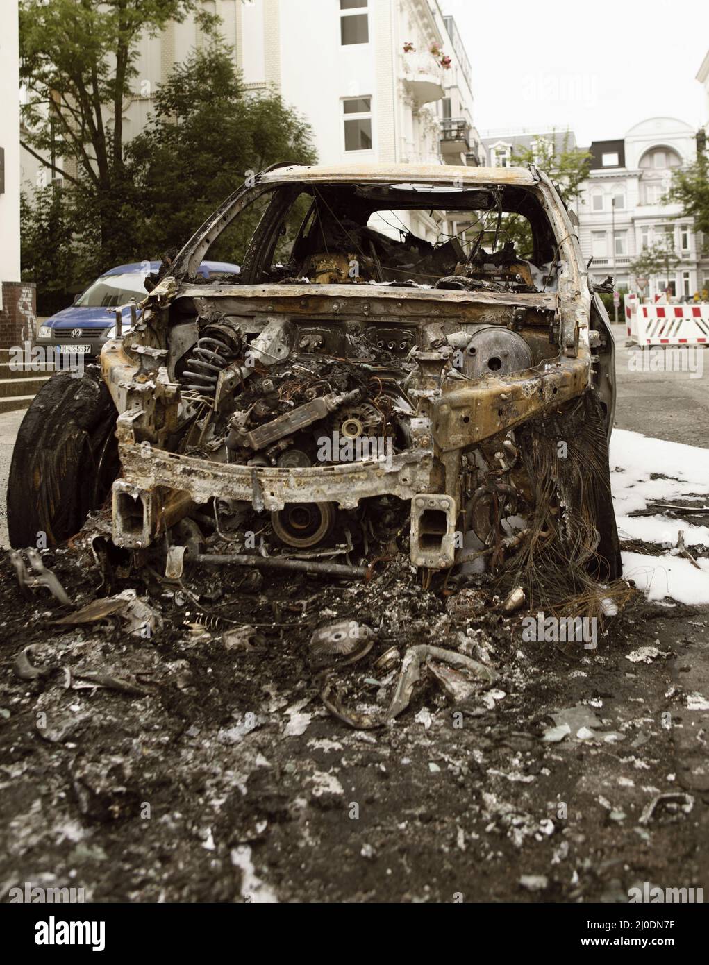 Voiture brûlée Banque D'Images