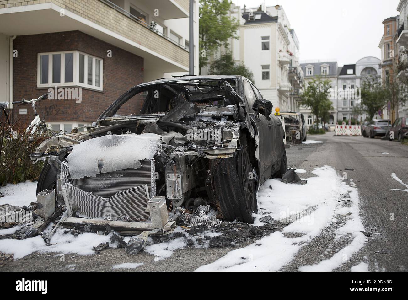 Voiture brûlée Banque D'Images
