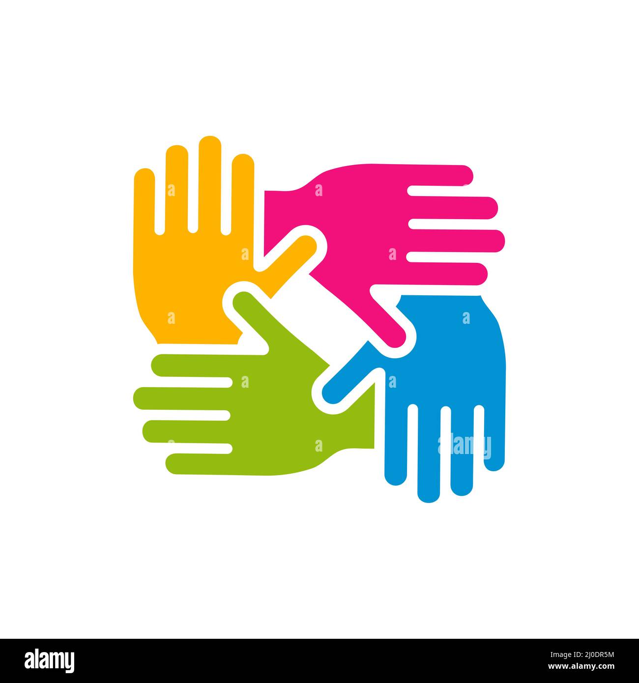 La diversité entre les mains. Symbole d