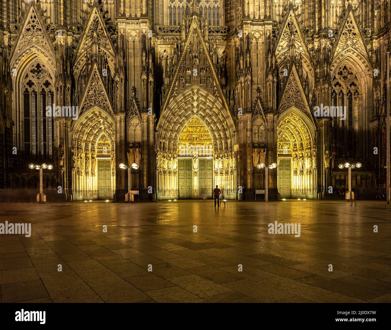 Entrée principale de la cathédrale de Cologne. Banque D'Images