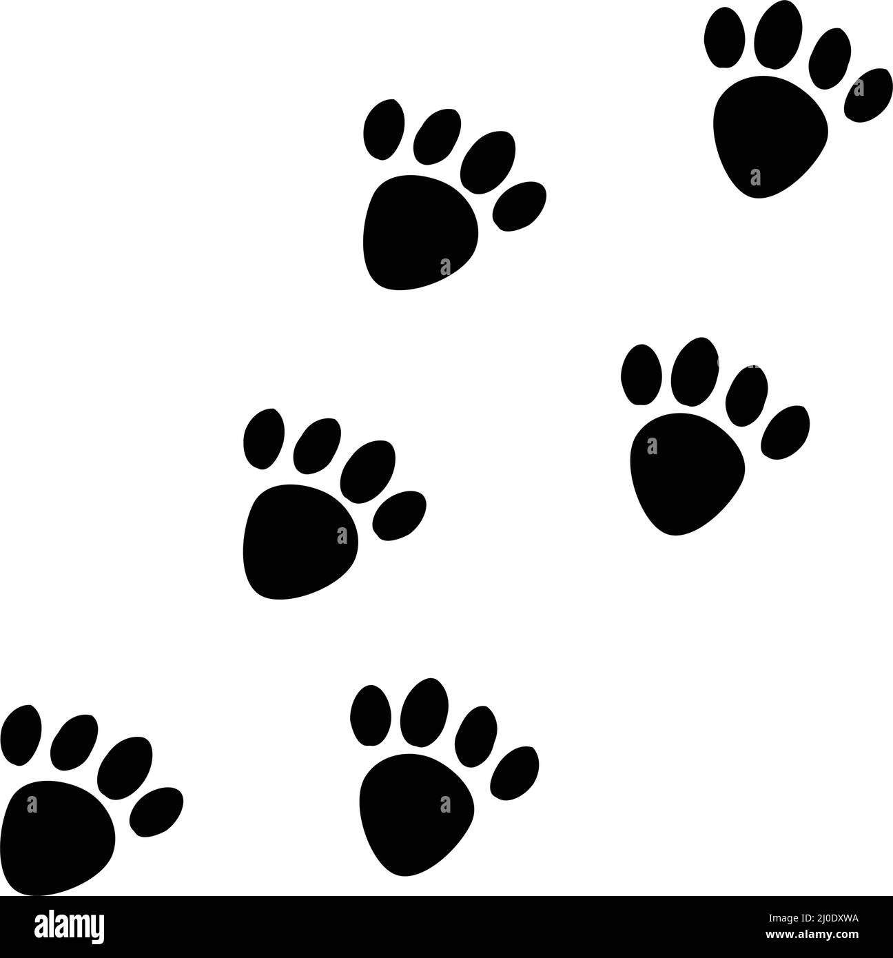 Tirages Paw. Plusieurs paw imprimés. Vecteur modifiable. Illustration de Vecteur