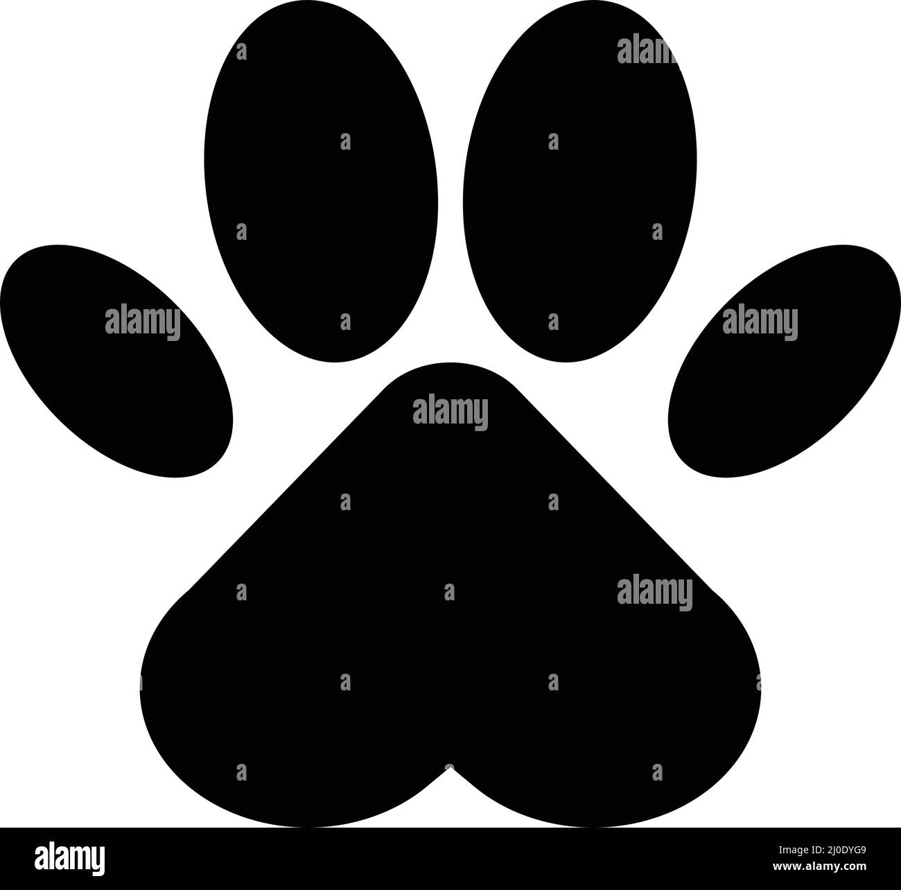 Icône représentant une silhouette à imprimé Paw. Empreintes d'animaux. Vecteur modifiable. Illustration de Vecteur
