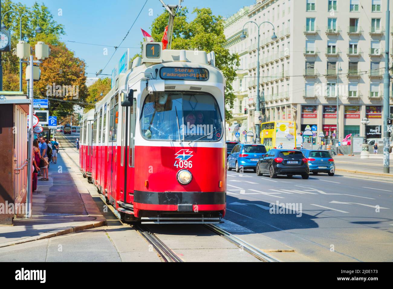 Tram à l'ancienne à Vienne, Autriche Banque D'Images