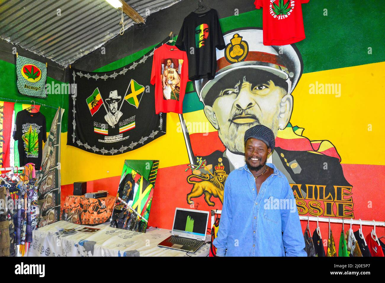 Reggae éthiopien boutique de curiosités, Enfield, Province du Nord Ouest de la République d Afrique du Sud Banque D'Images