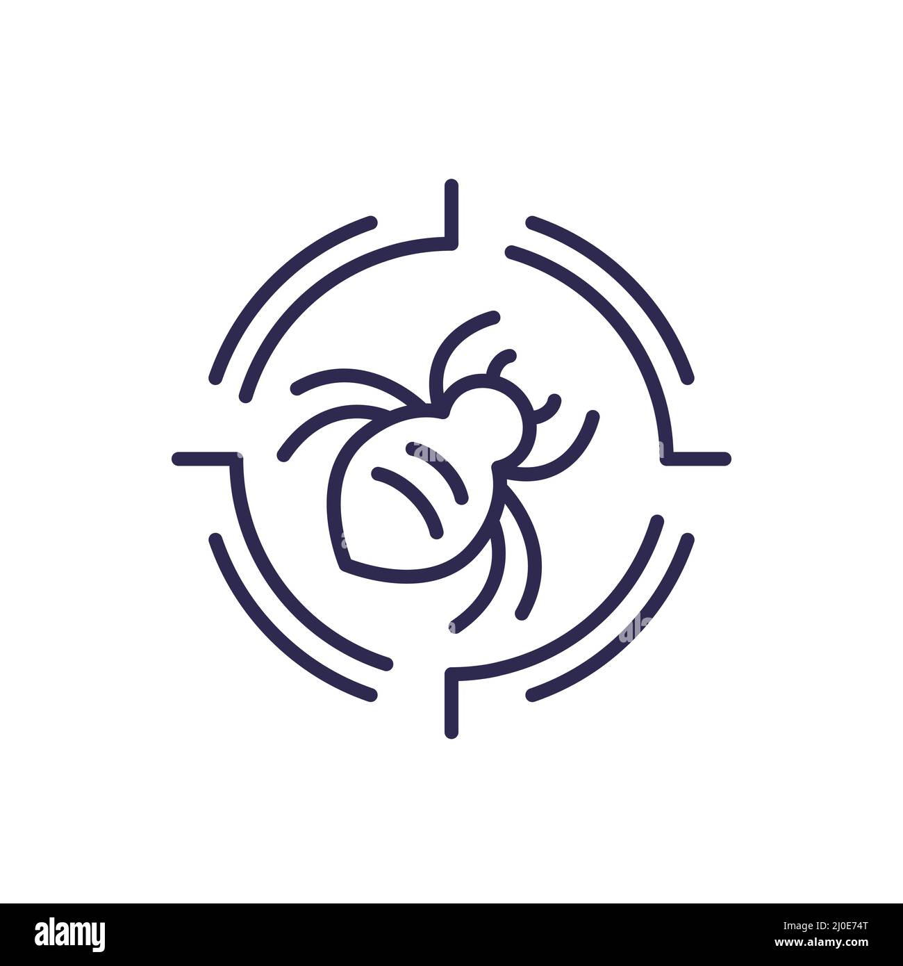 icône de ligne de lutte antiparasitaire avec un bogue Illustration de Vecteur