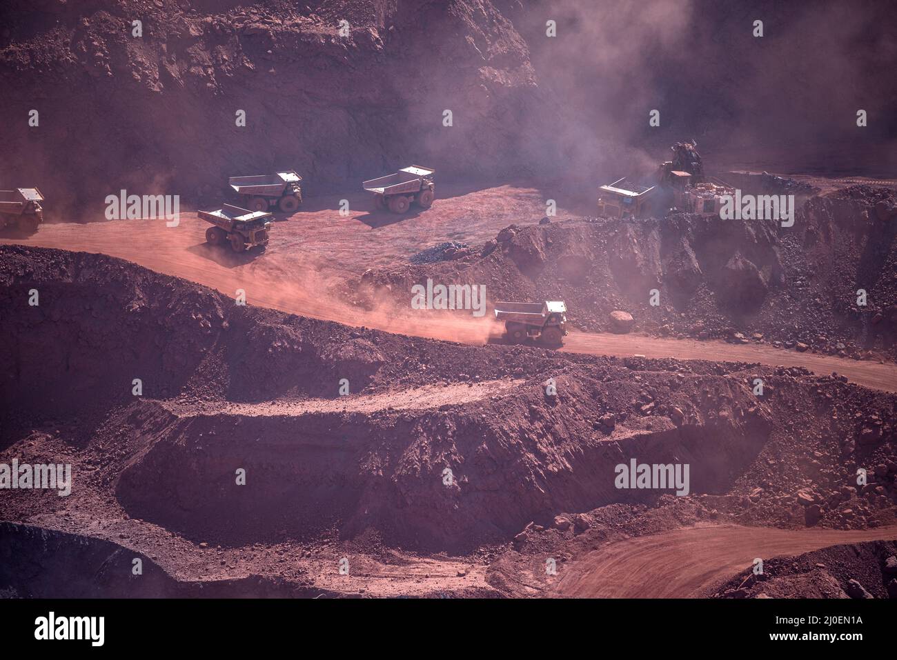 Vue d'Aeral de la mine de minerai de fer, Zouerat, Mauritanie Banque D'Images